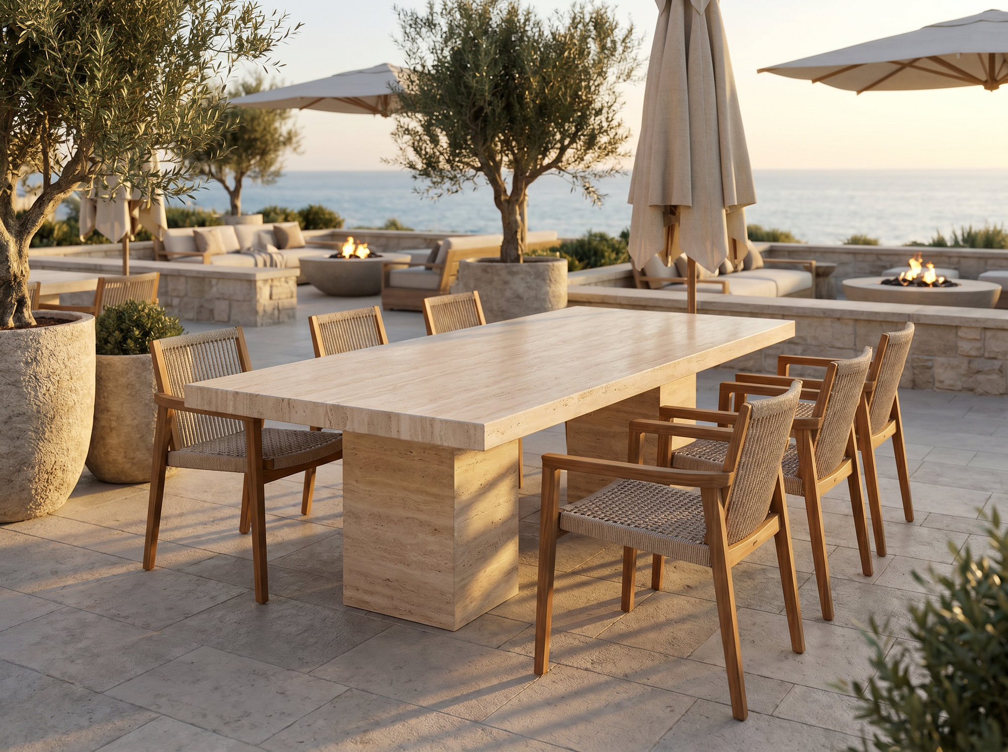 Travertine Sintered stone dining table