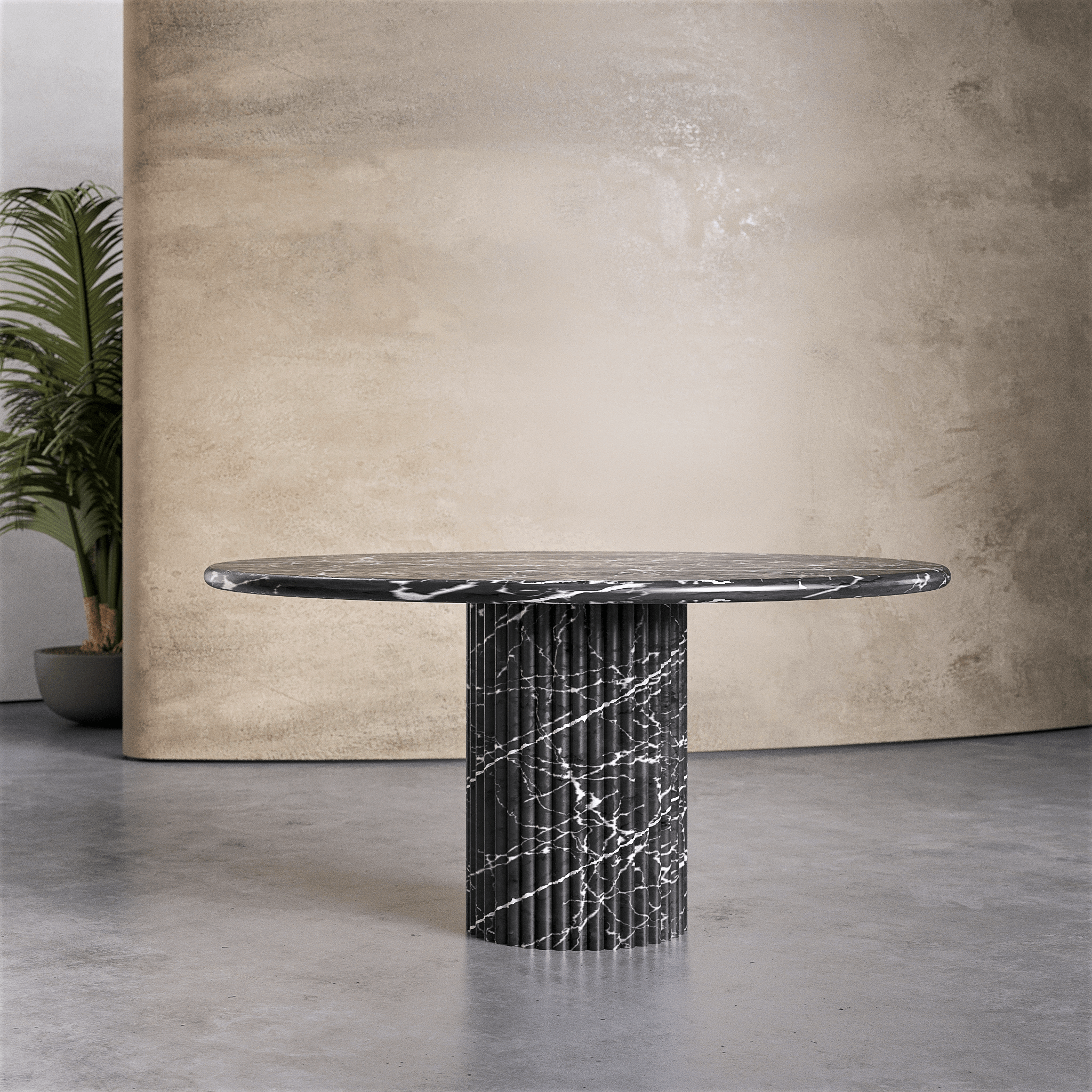 Cyna Round Flutted Dining Table - Aprilsform