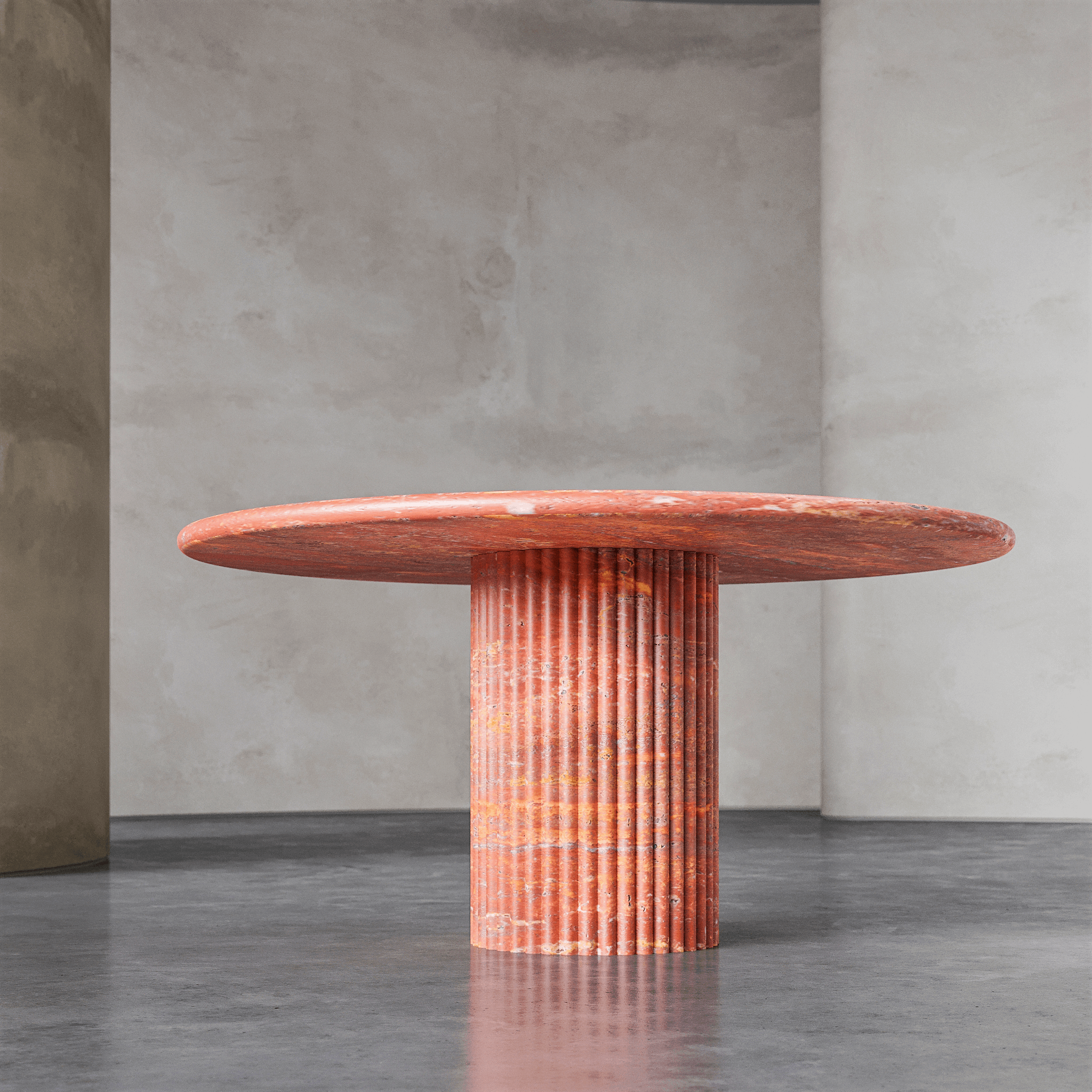 Cyna Round Flutted Dining Table - Aprilsform