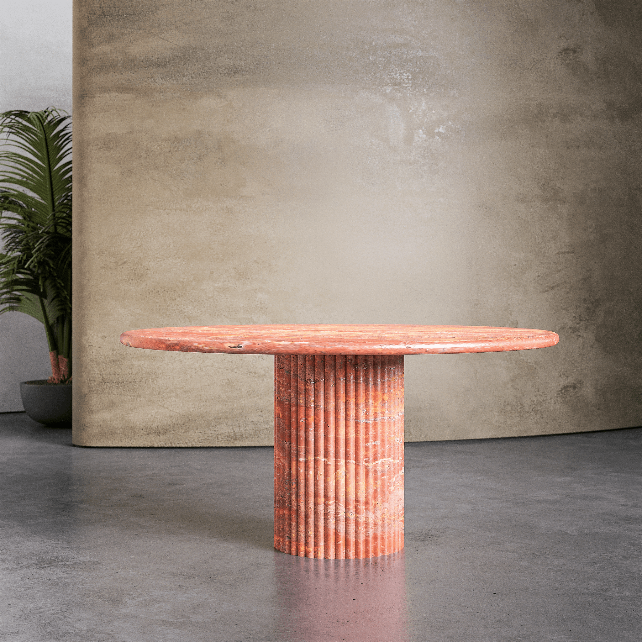 Cyna Round Flutted Dining Table - Aprilsform