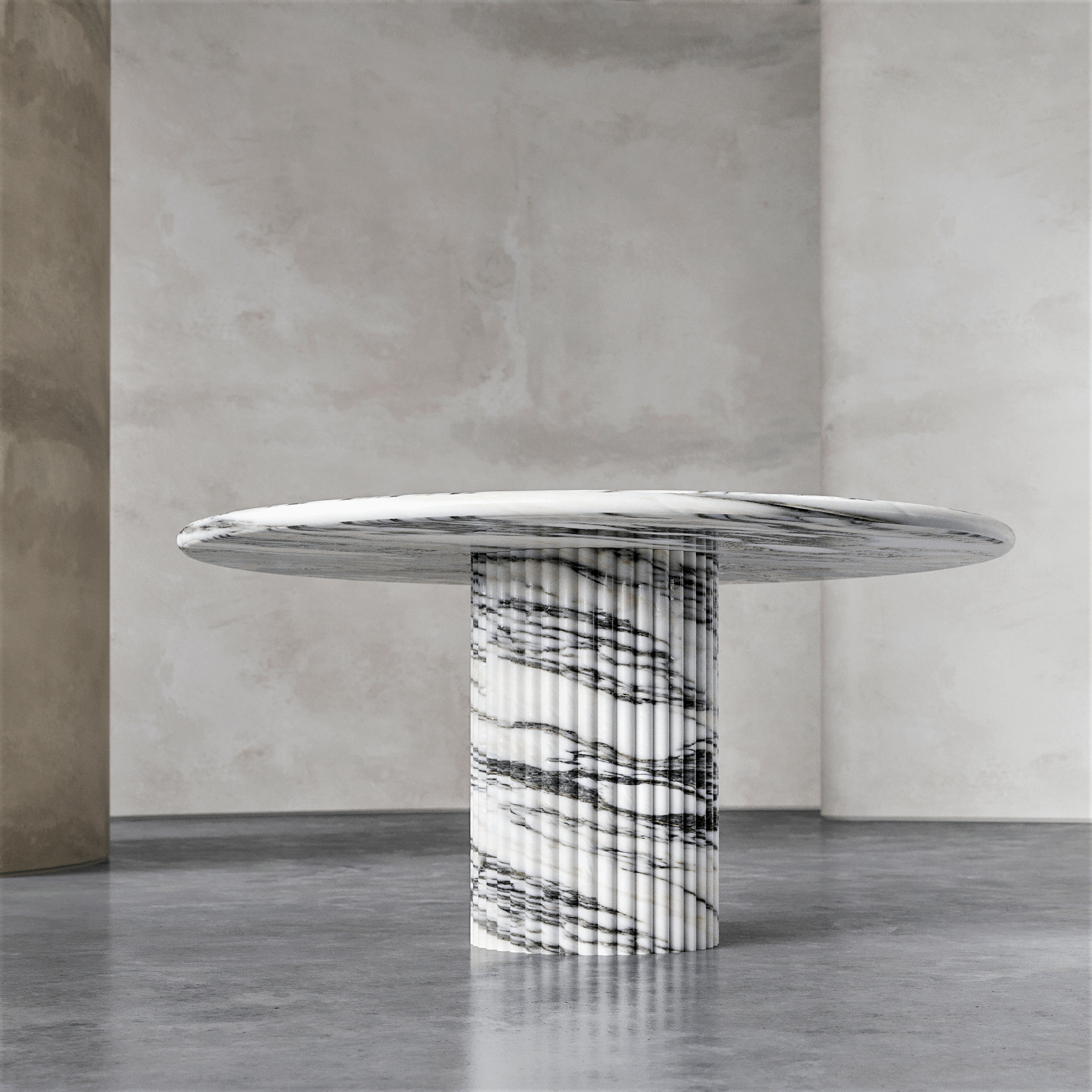 Cyna Round Flutted Dining Table - Aprilsform