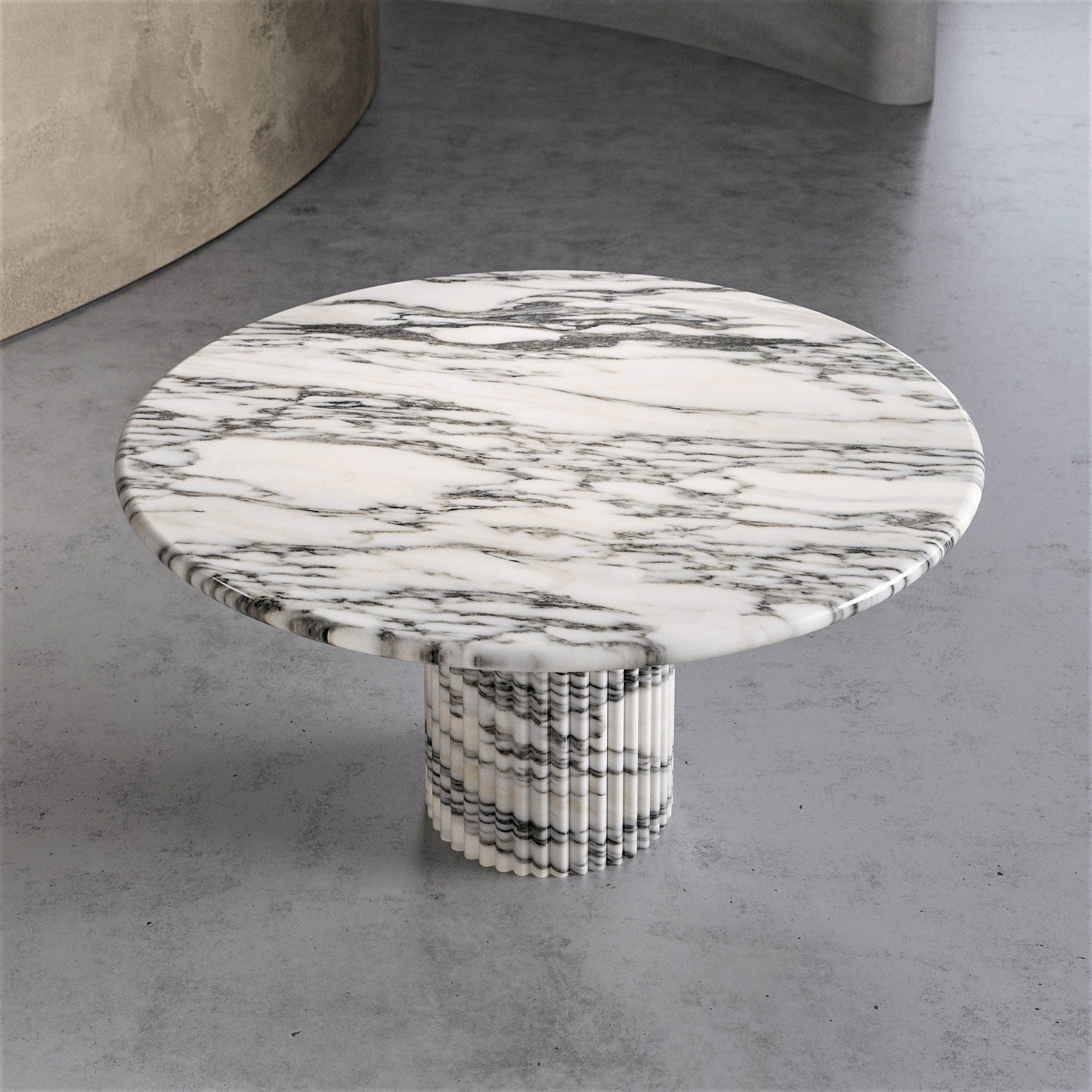 Cyna Round Flutted Dining Table - Aprilsform