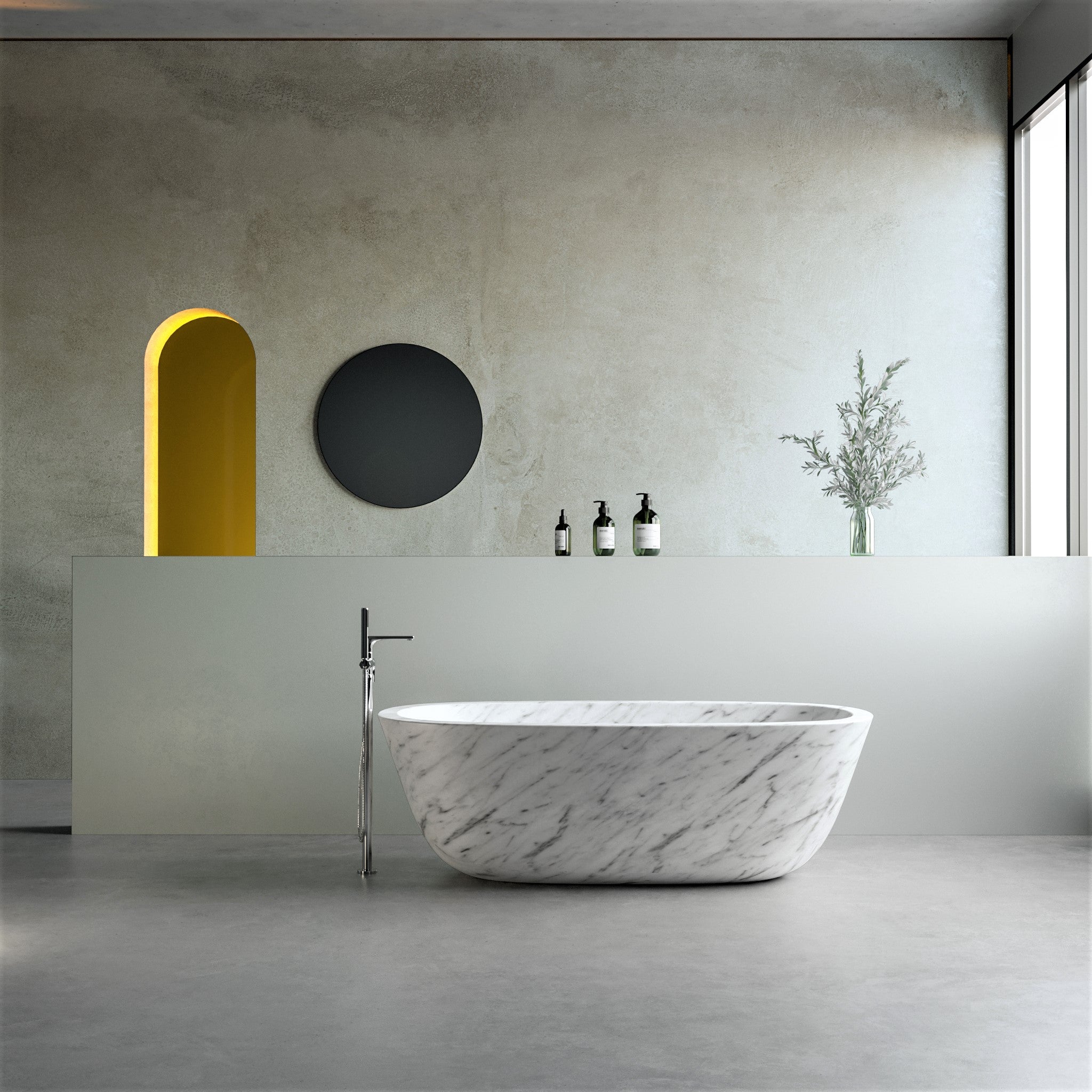Pluma Freestanding Stone Bathtub - Aprilsform