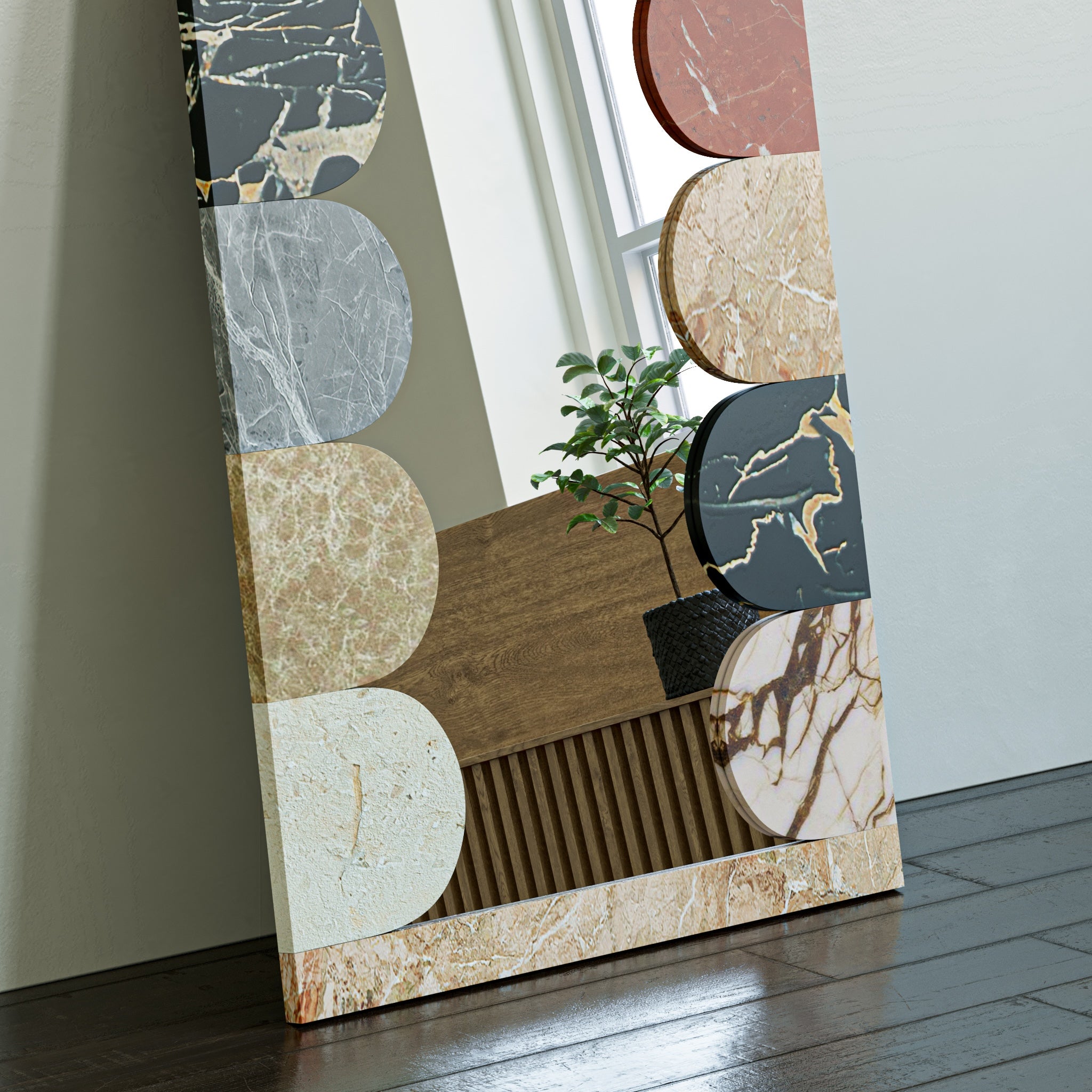 Array Marble Standing Mirror