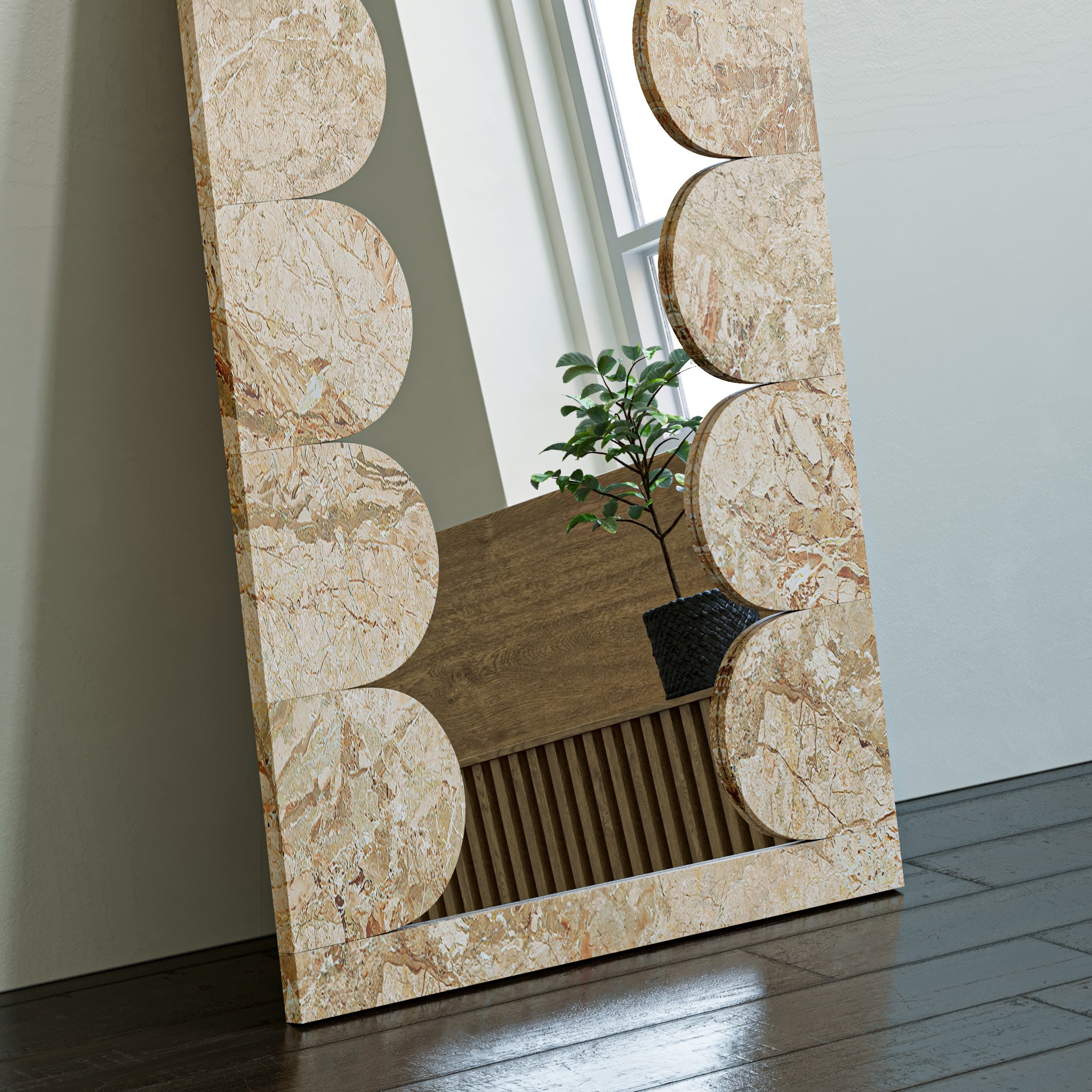 Array Marble Standing Mirror