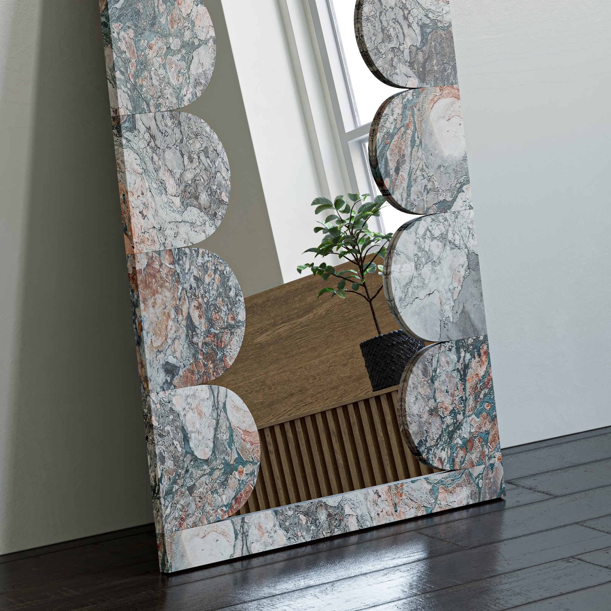 Array Marble Standing Mirror