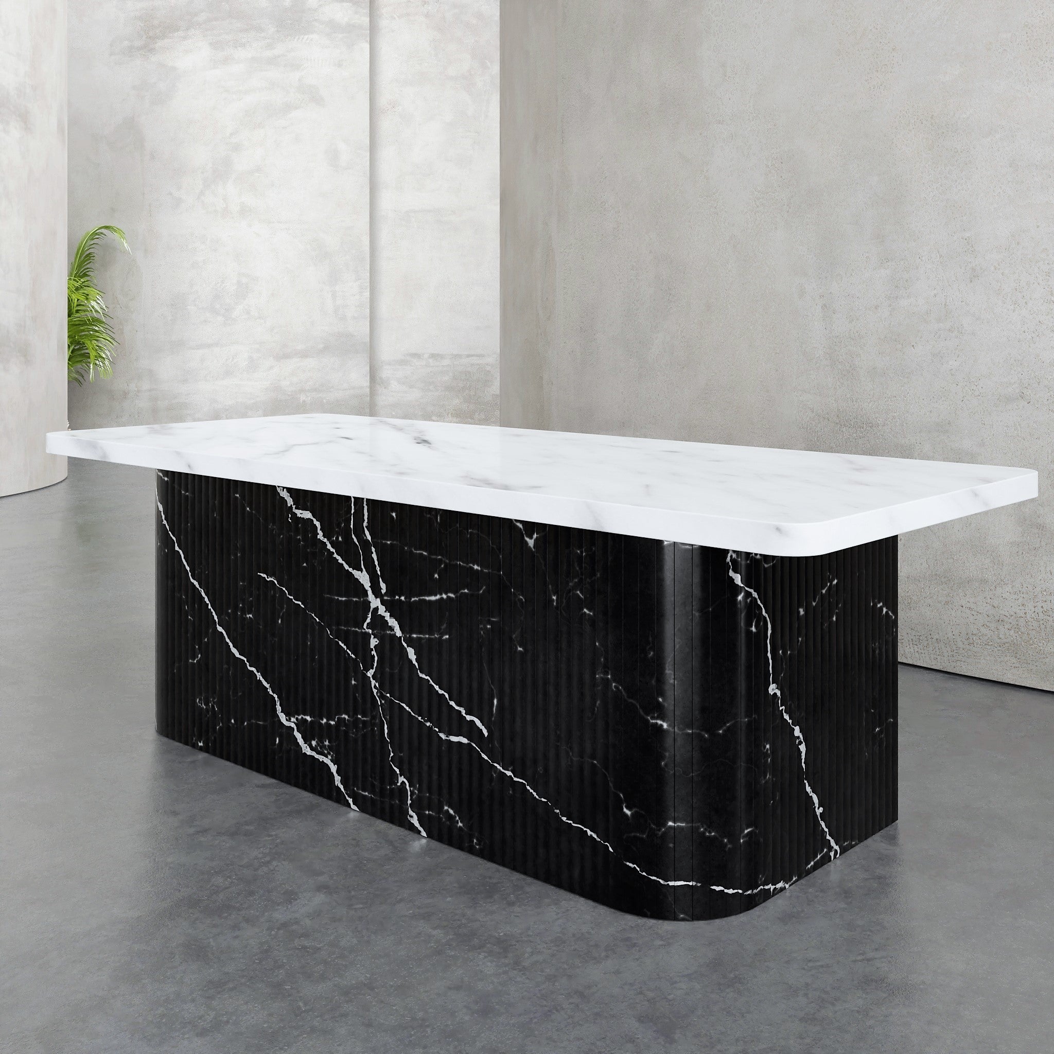 Fula Marble Desk With Drawer