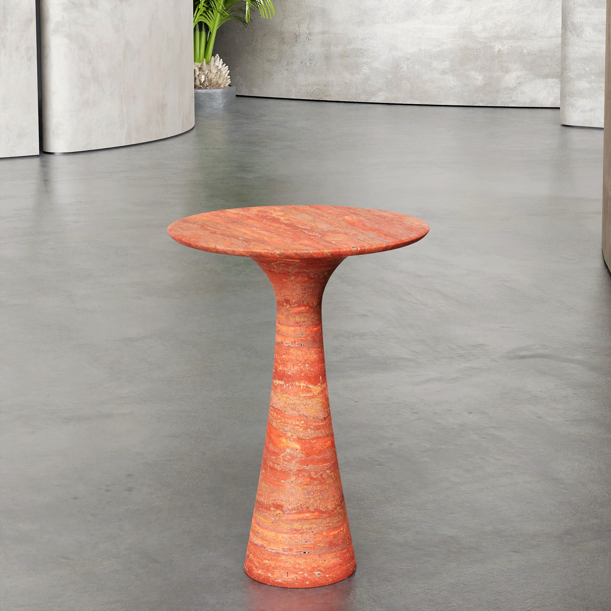 Vespera Pedestal Marble Side Table 