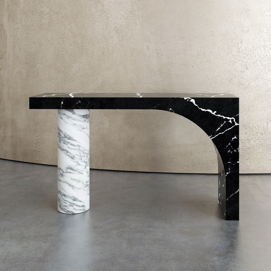 Solara handcrafted stone console table