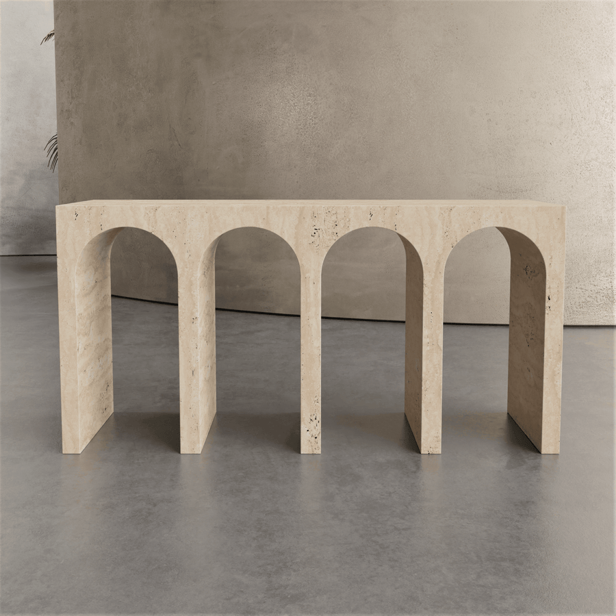 Custom design arch stone console table