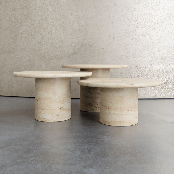 Marin Customizable Stone Table is a set of 3 staggered tables perfect ...