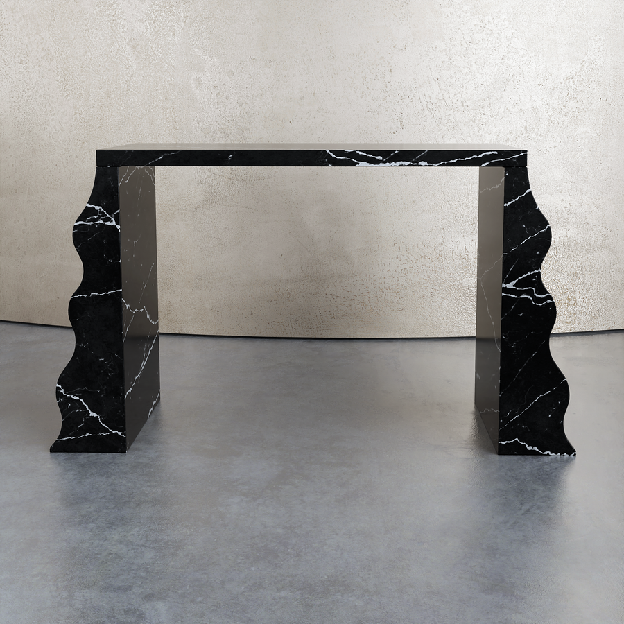 Wave custom stone console table