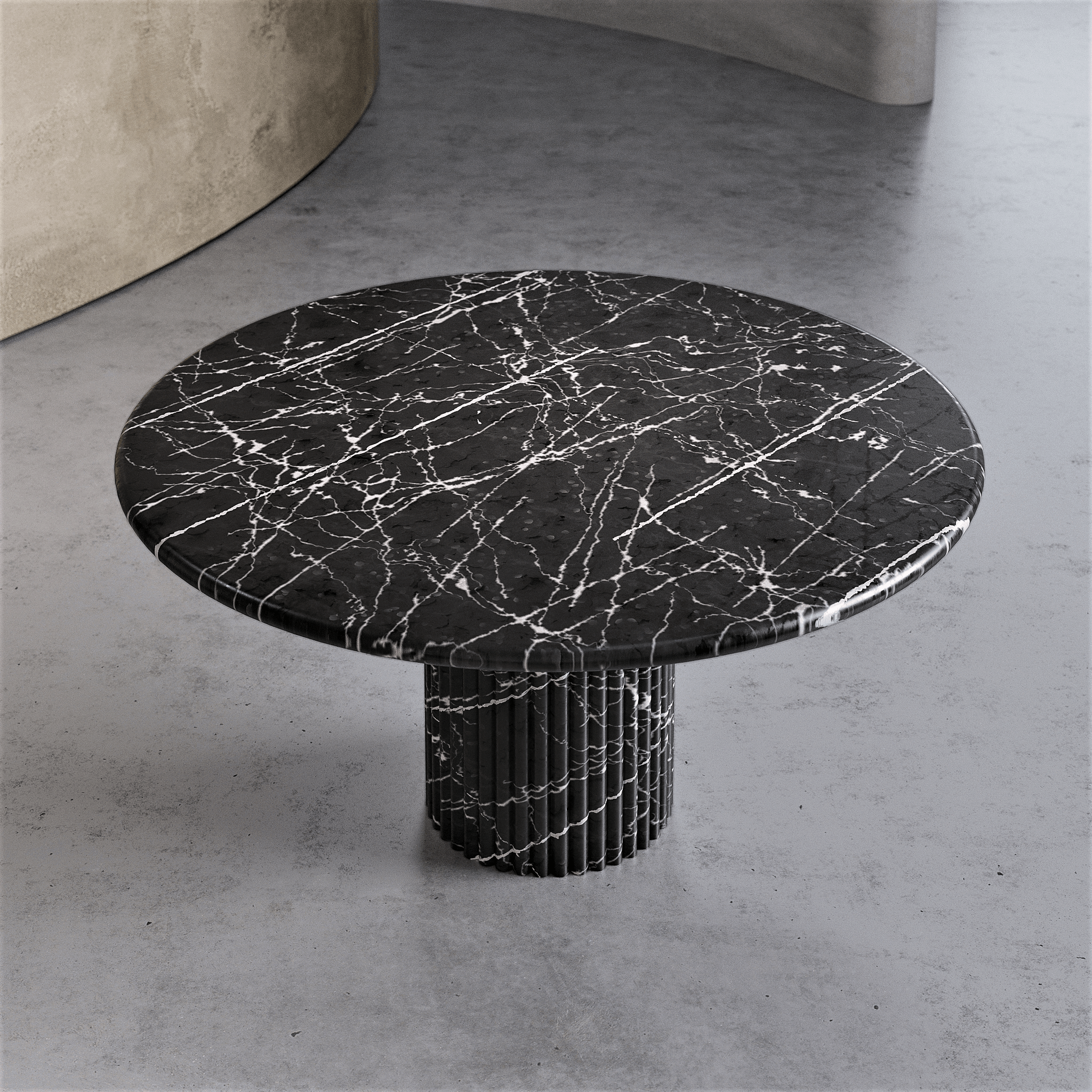 Cyna Round Flutted Dining Table - Aprilsform