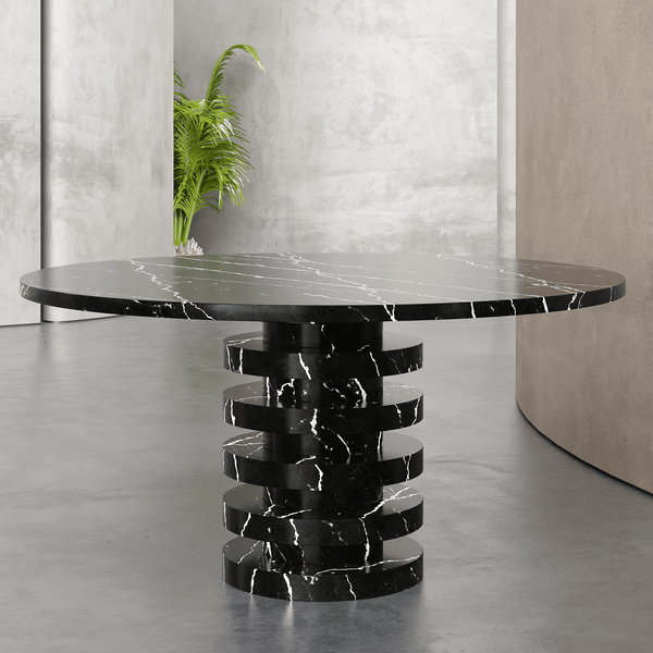 Ringu Customizable Stone Dining Table the natural beauty of travertine ...