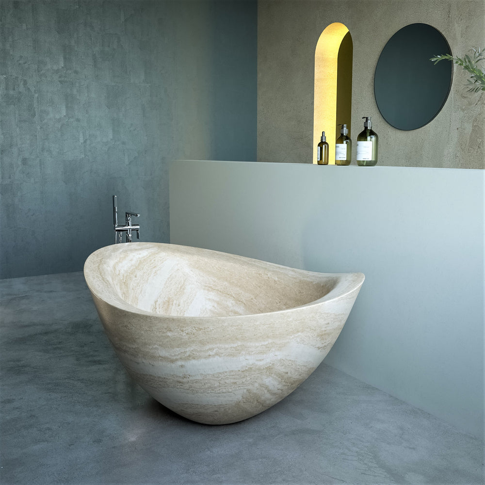Venia Freestanding Stone Bathtub is a luxurious addition to any bathroom