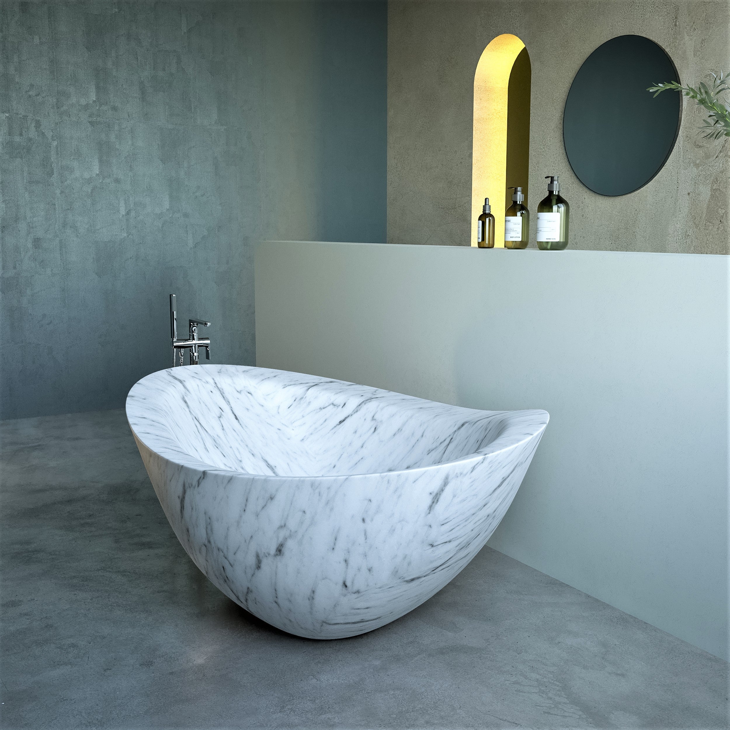 Venia Freestanding Stone Bathtub - Aprilsform