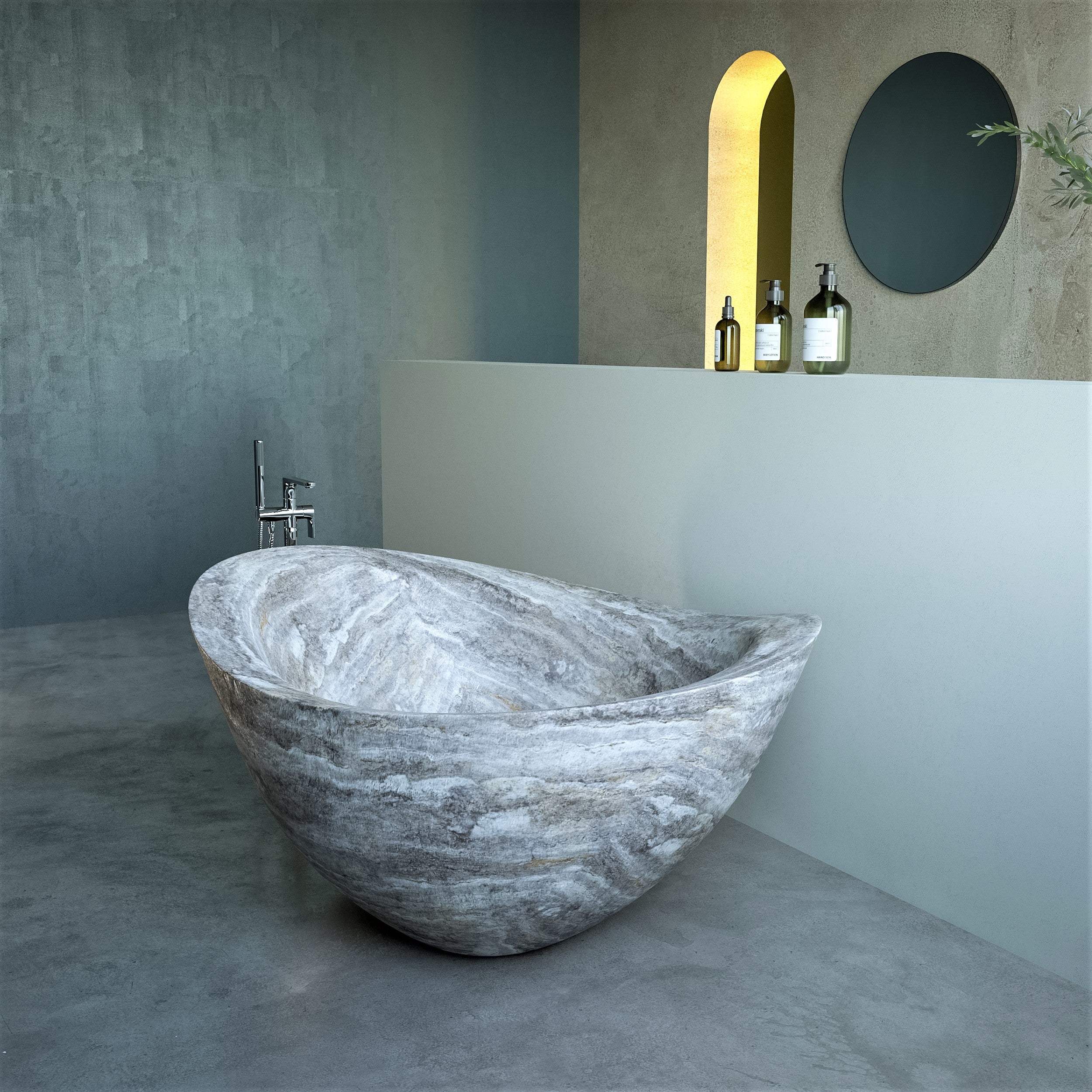 Venia Freestanding Stone Bathtub - Aprilsform